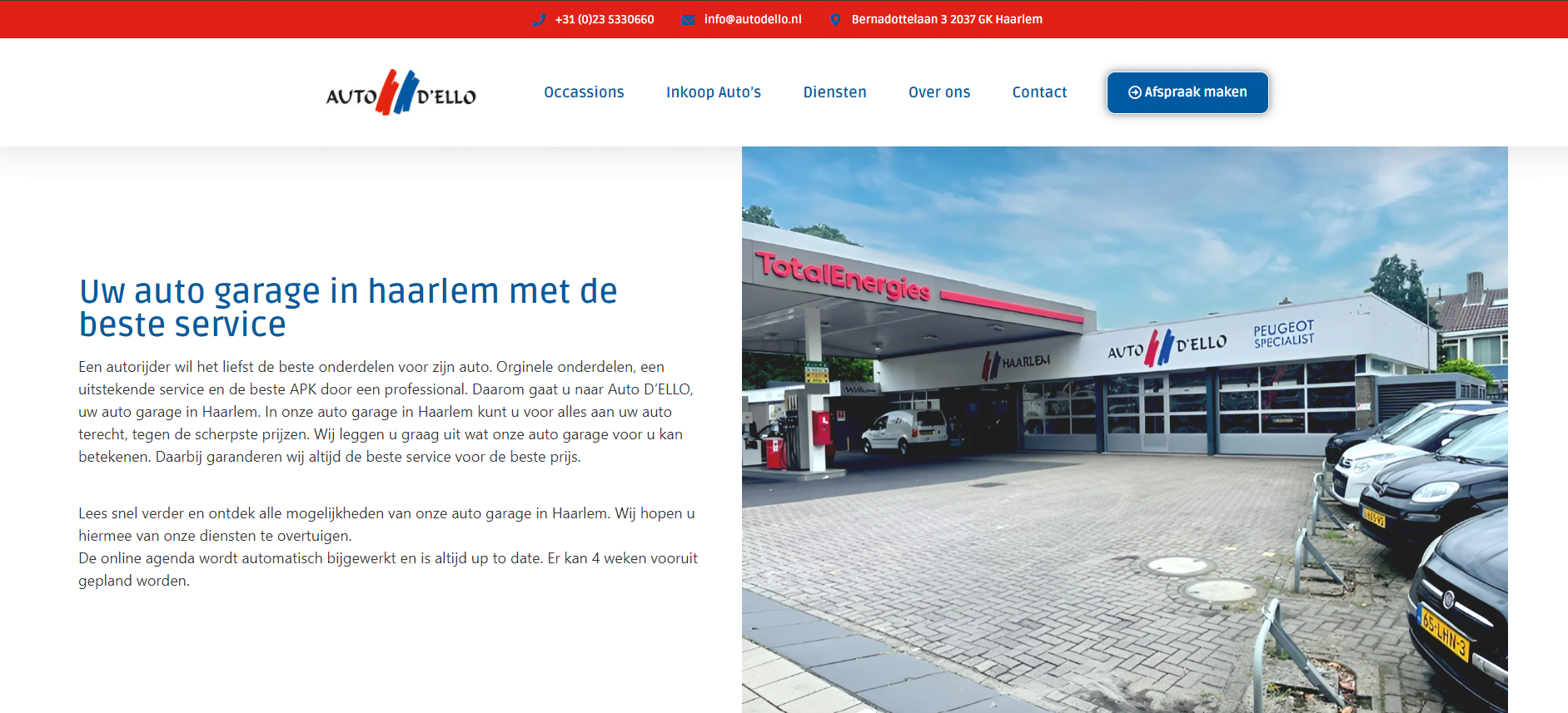 Autobedrijf website